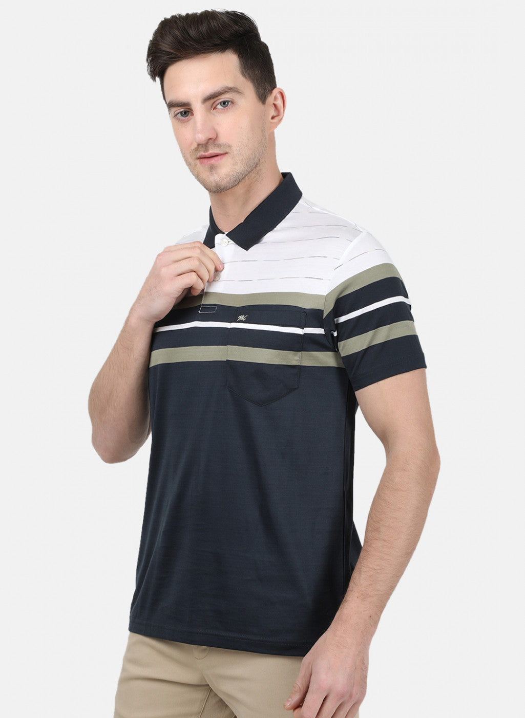 Mens Olive Stripe T-Shirt