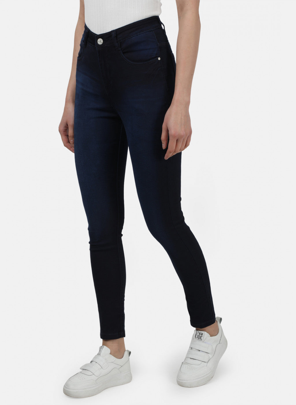 Womens NAvy Blue Light Wash Denims