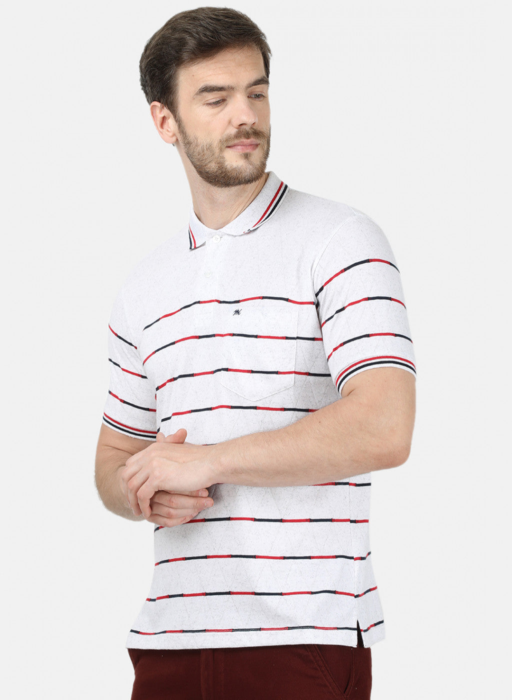 Mens White Stripe T-Shirt