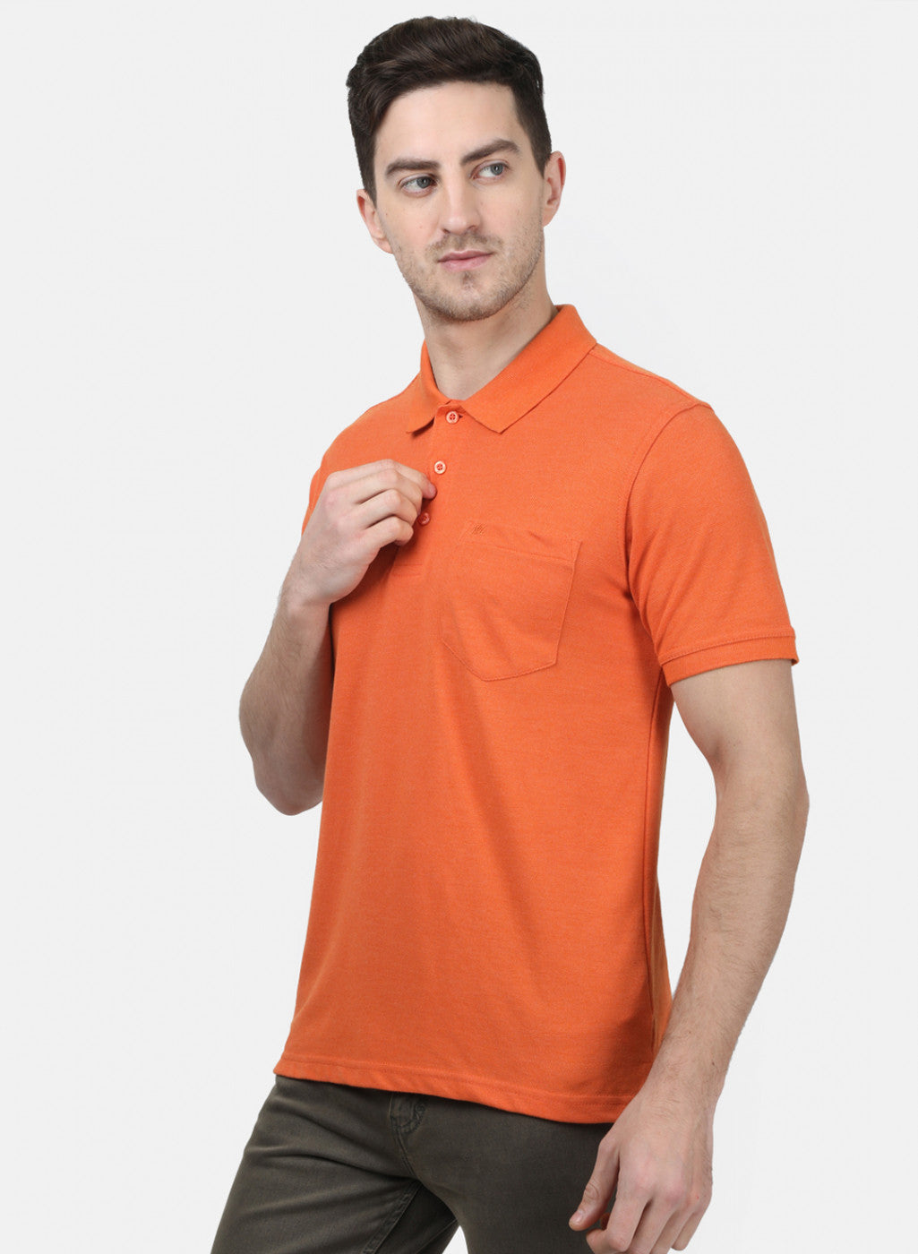 Mens Orange Plain T-Shirts