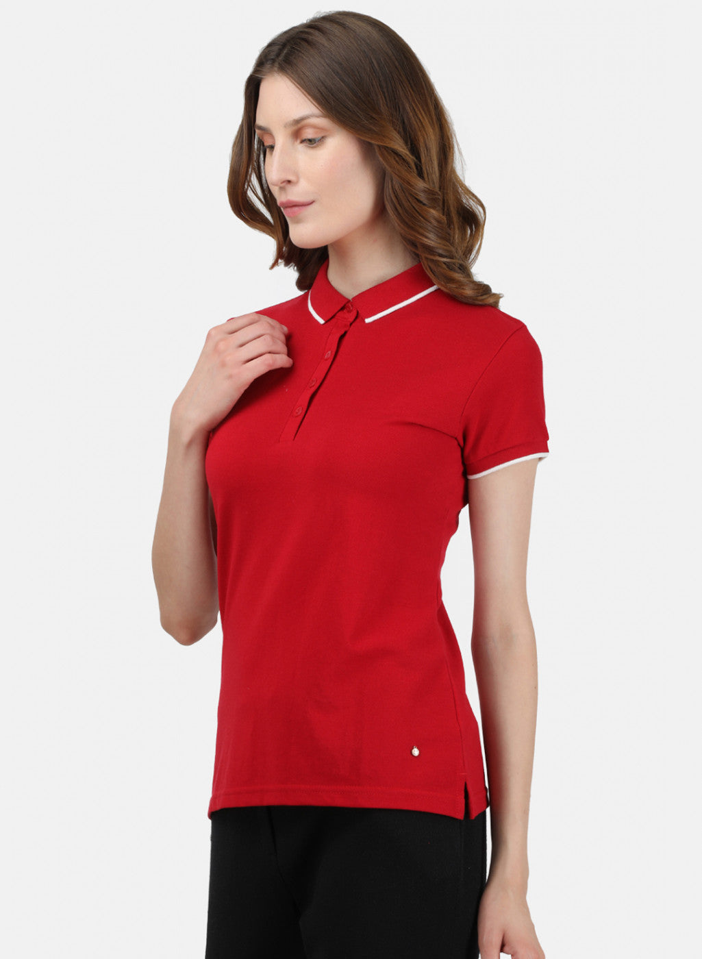 Womens Red Plain T-Shirt