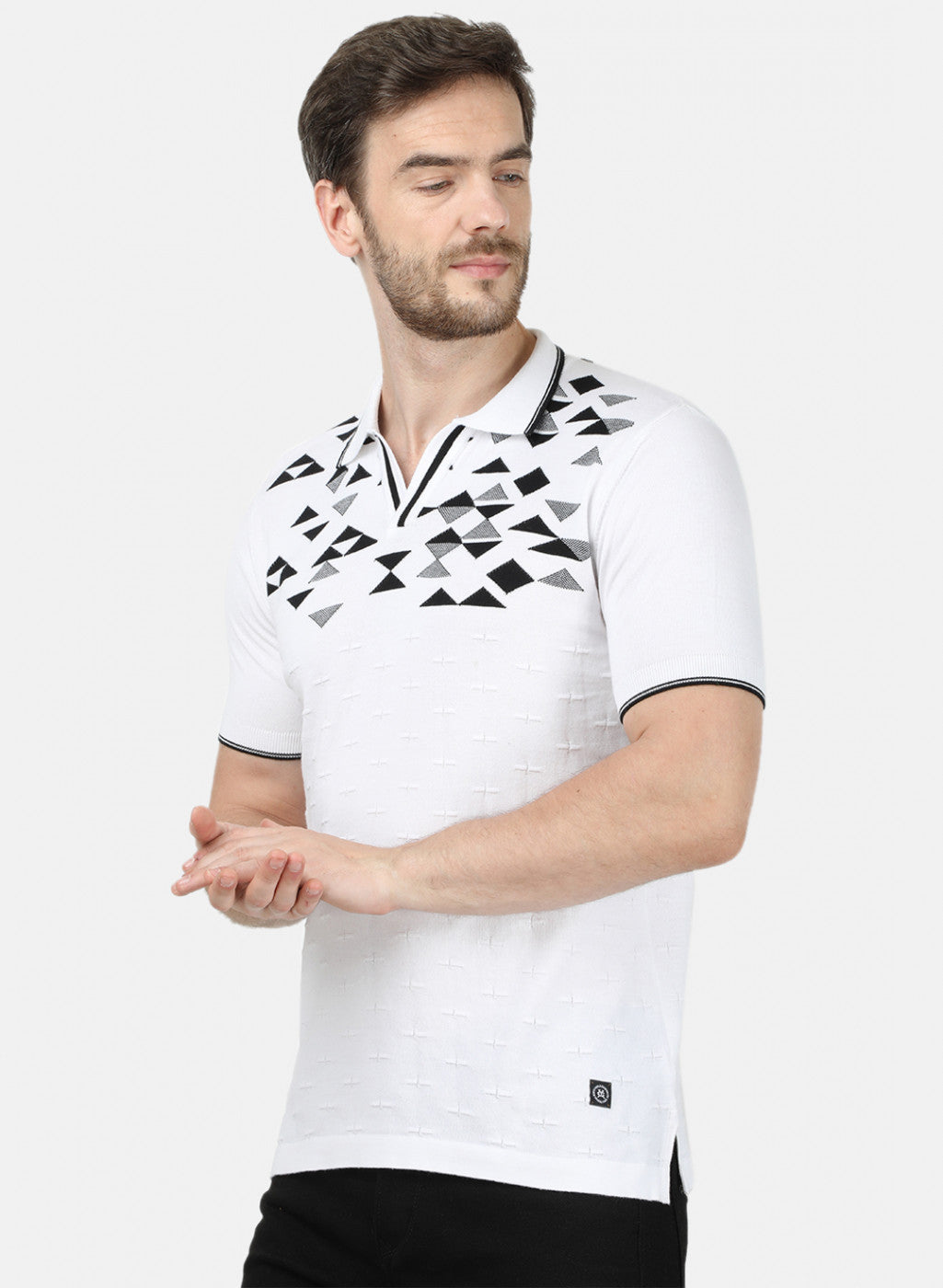 Mens White Printed T-Shirt