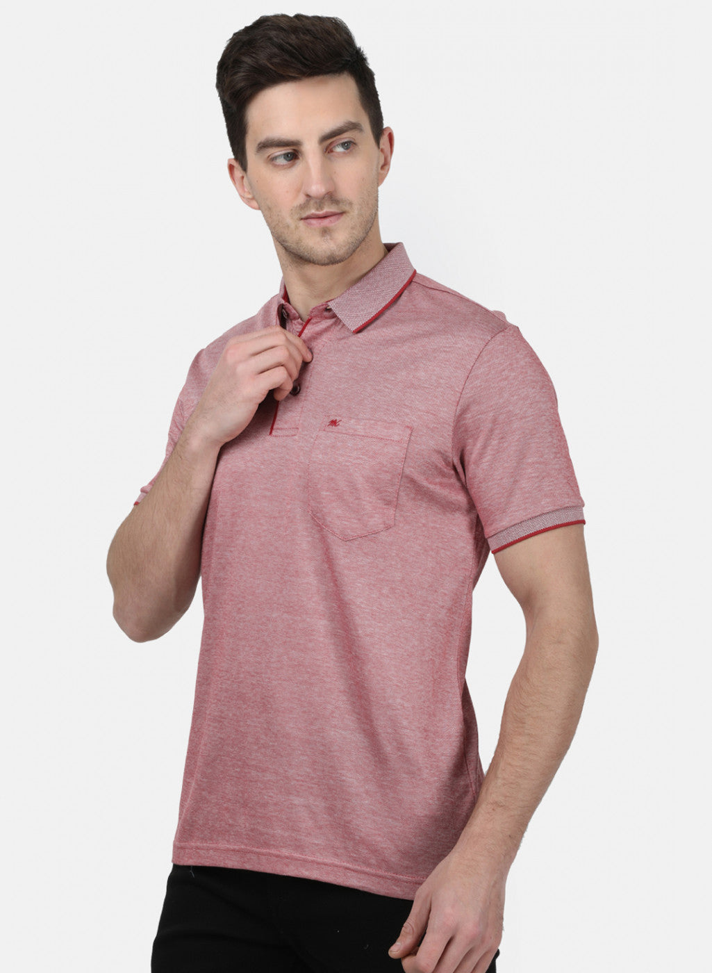 Mens Maroon Plain T-Shirt