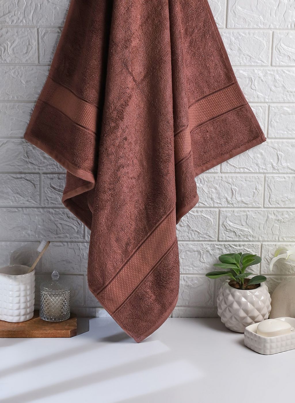 Brown Cotton 600 GSM Bath Towel