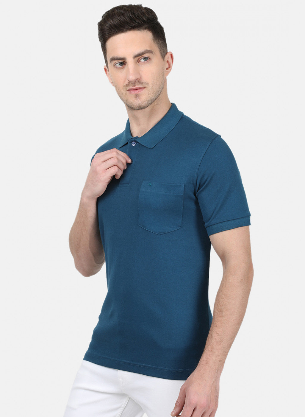Mens Blue Plain T-Shirt