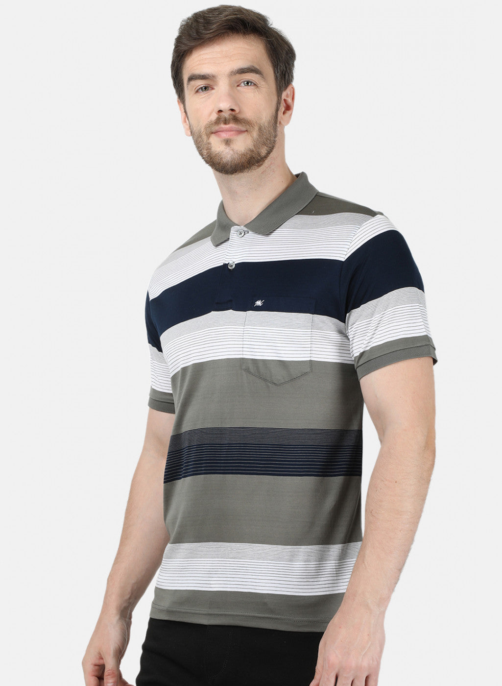 Mens Grey Stripe T-Shirt