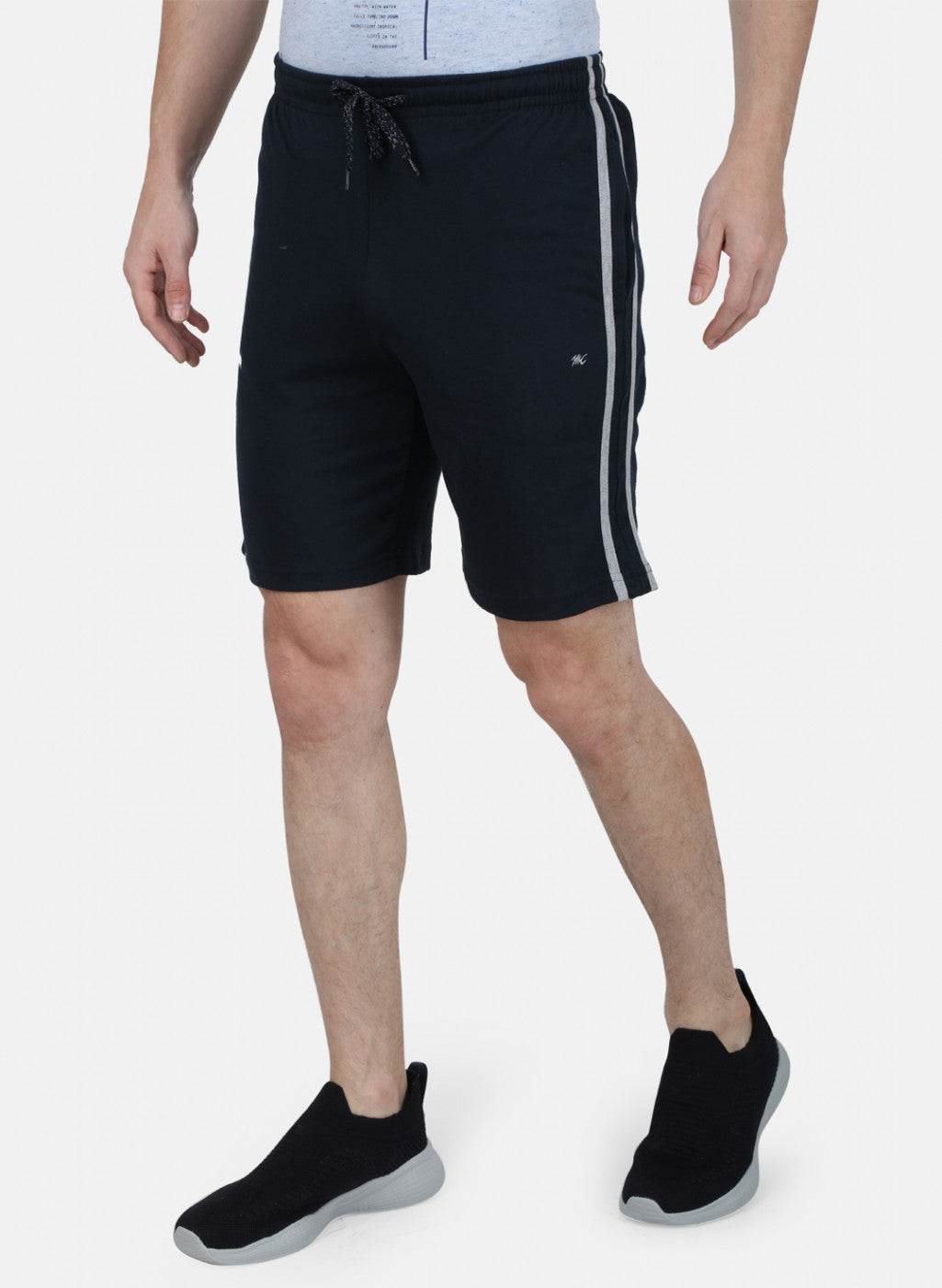 Mens NAvy Blue Plain Bermuda