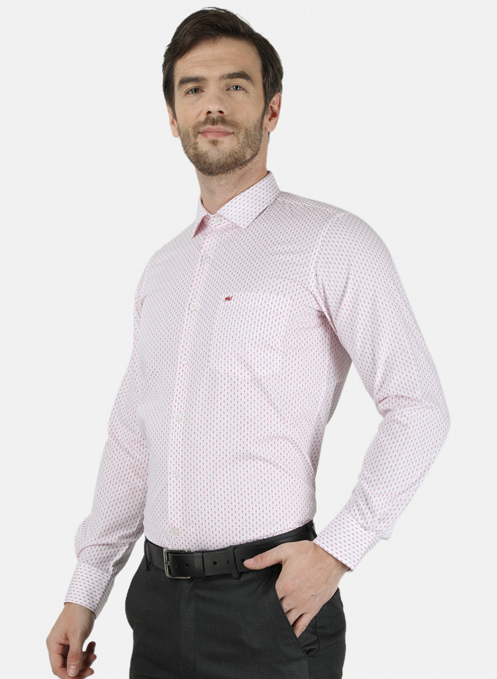 Mens Pink Printed Shirt