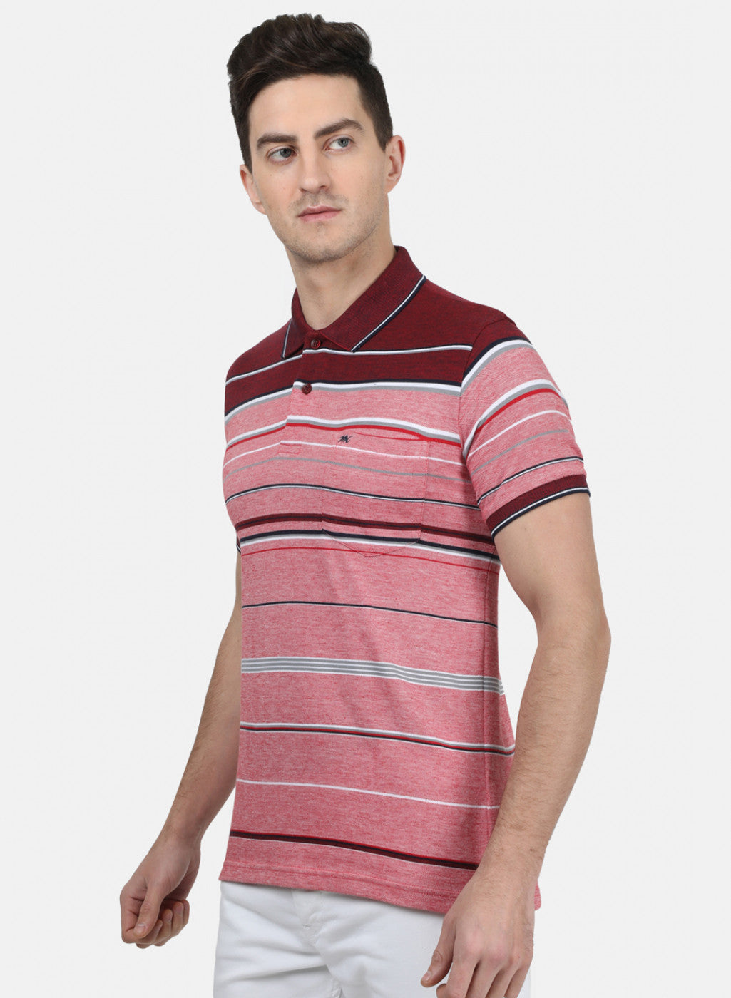 Mens Maroon Stripe T-Shirt