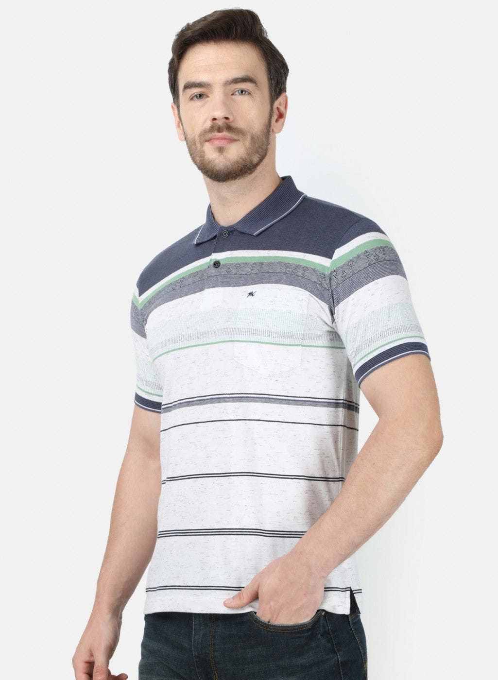 Mens Multi Color Stripe T-Shirt