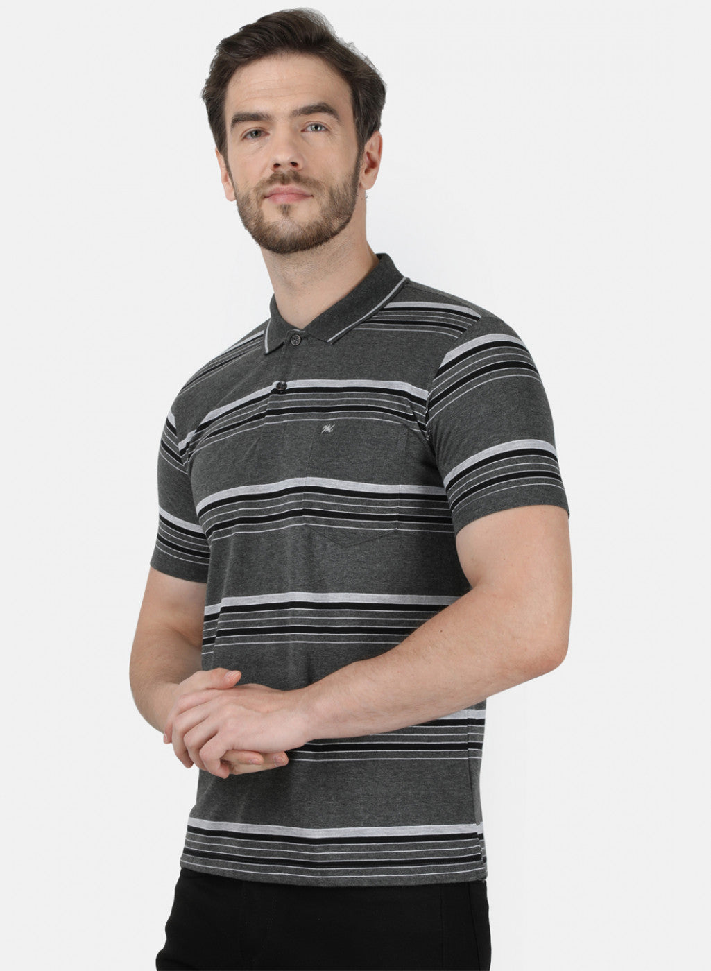 Mens Grey Stripe T-Shirt