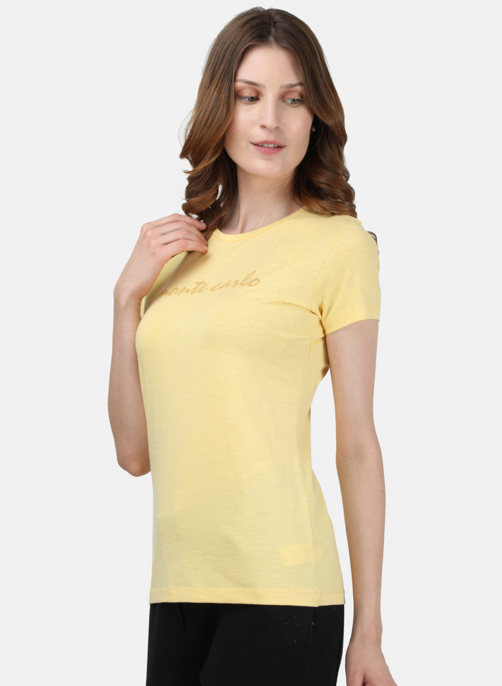 Womens Yellow Printed Top