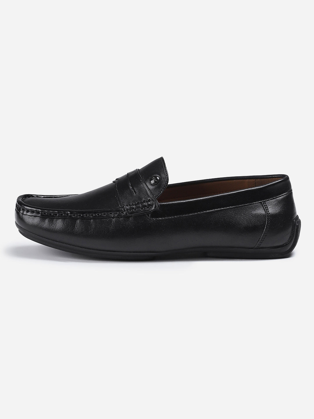 Men Black Slip on Genuine Leather Loafers