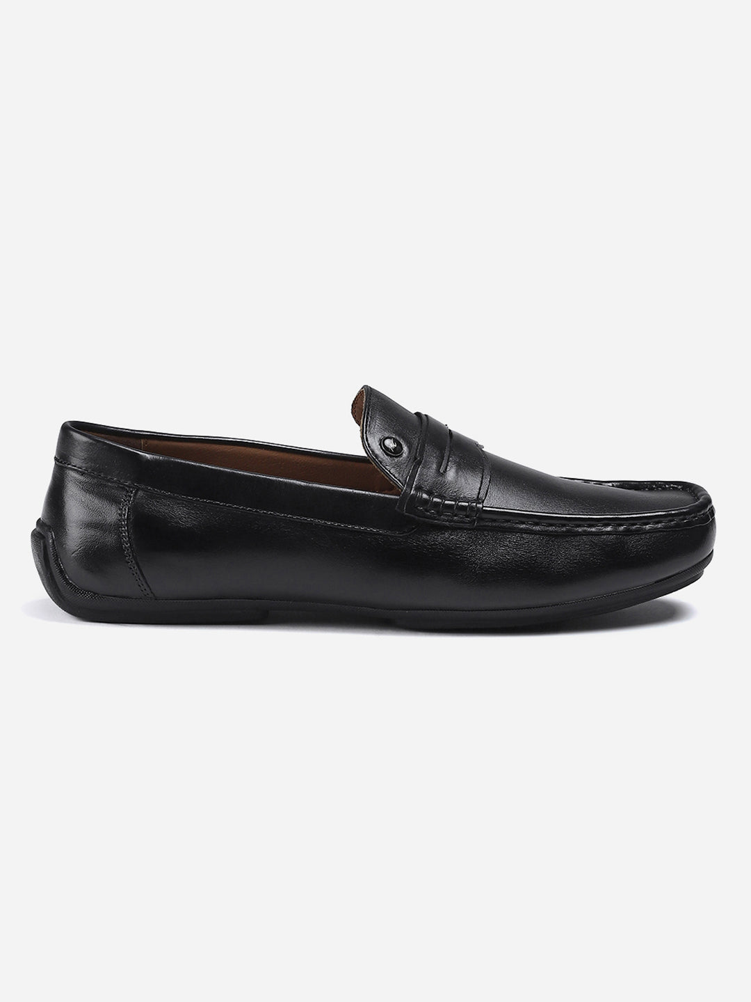 Men Black Slip on Genuine Leather Loafers
