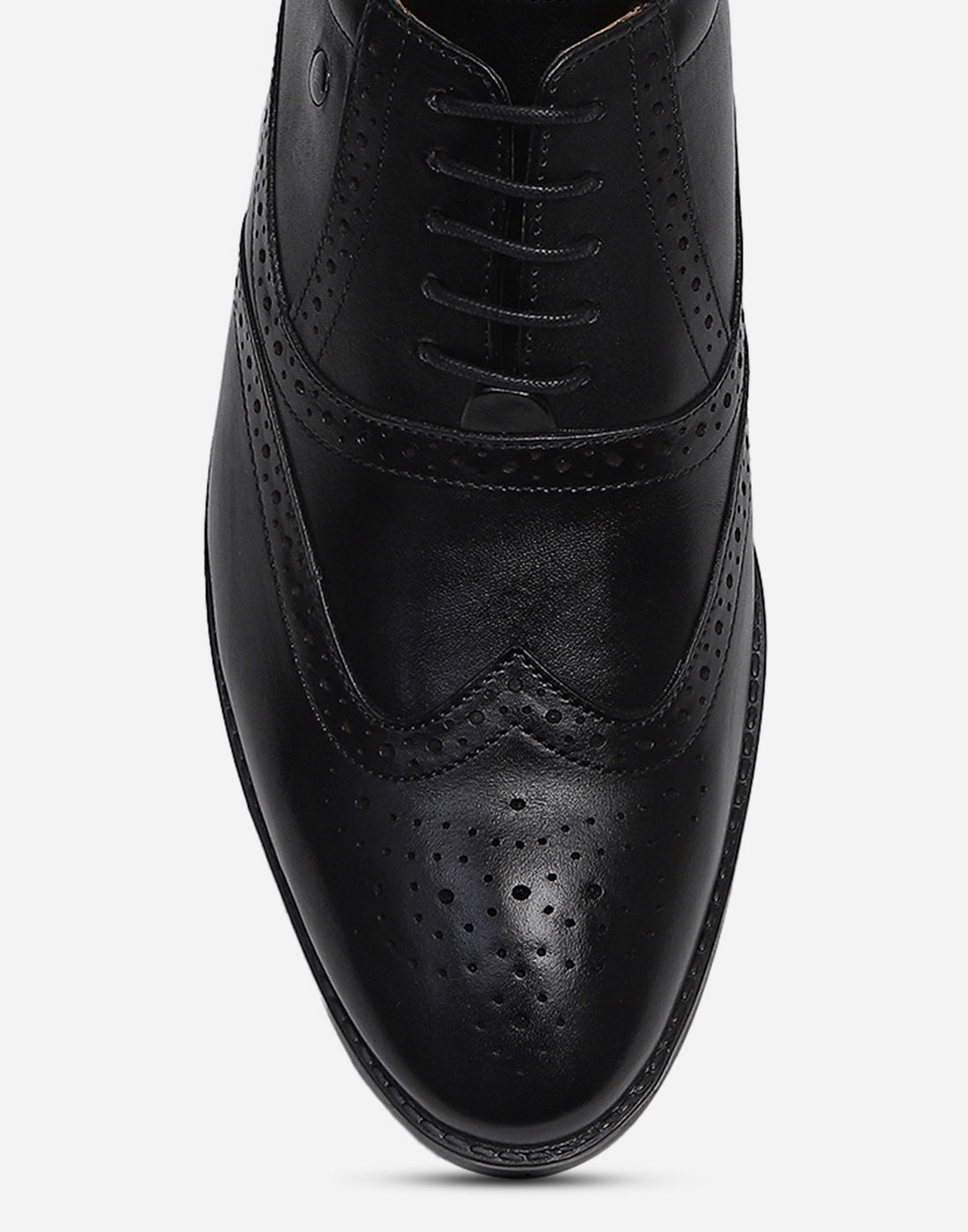 Men Black Lace Up Genuine Leather Formal Brogues