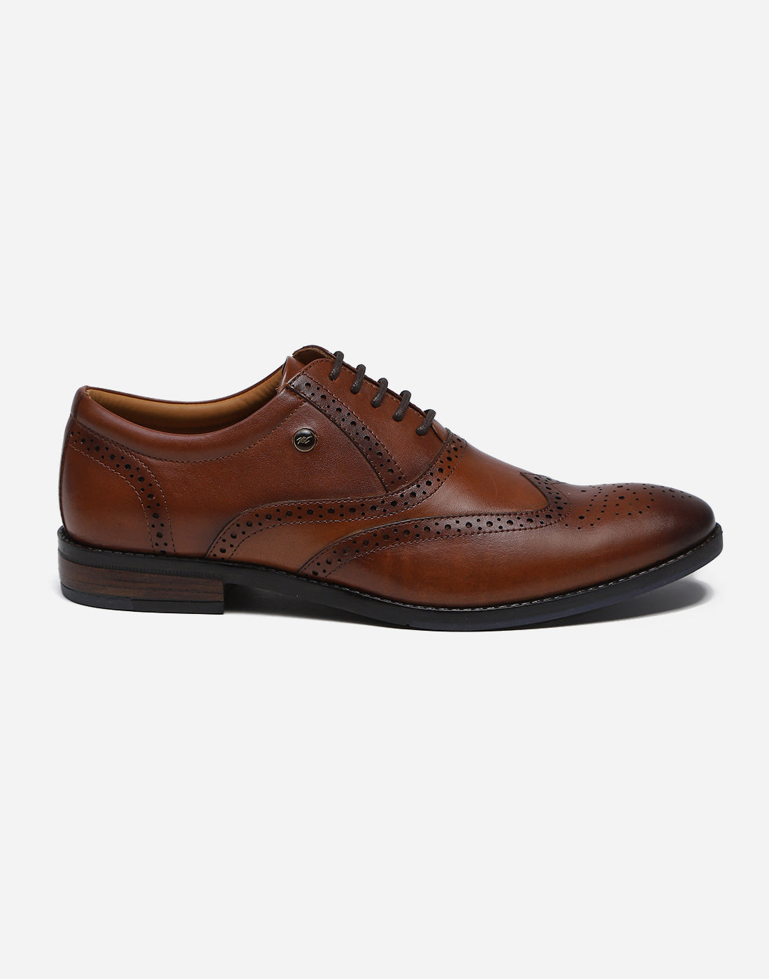 Men Tan Lace Up Genuine Leather Formal Brogues