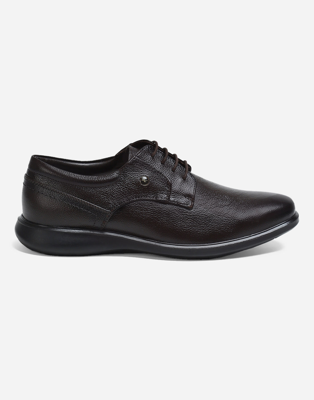 Men Brown Lace Up Genuine Leather Formal Derby