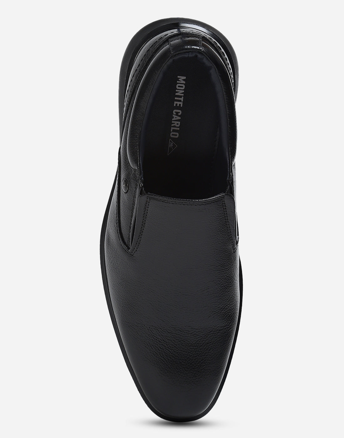 Men Black Genuine Leather Slip on Shoes