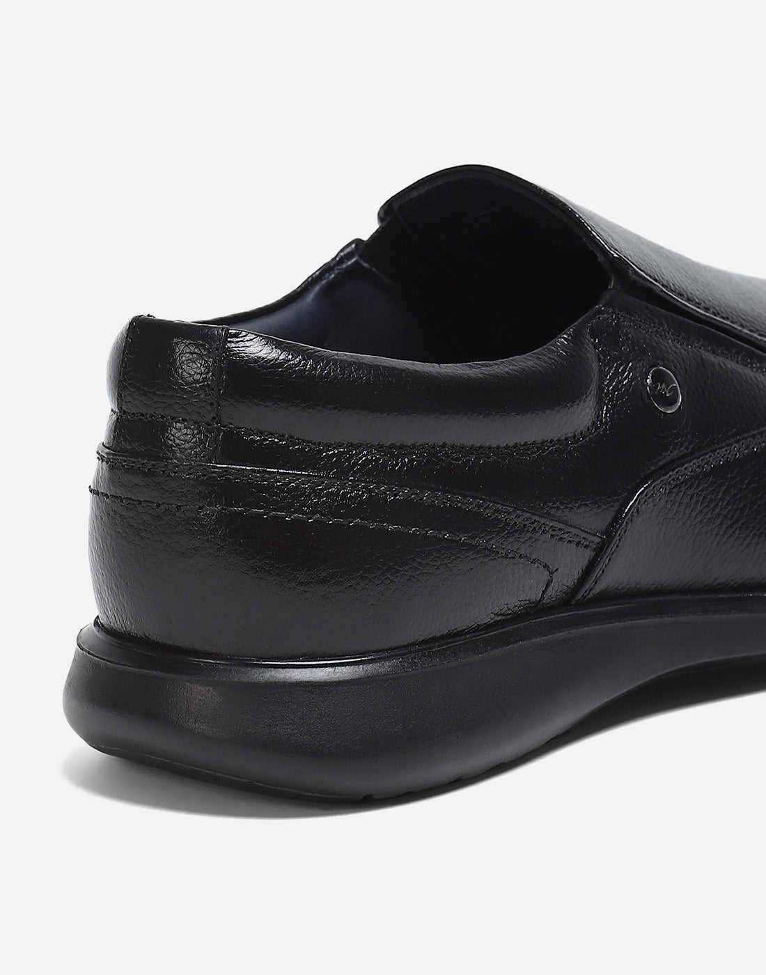 Men Black Genuine Leather Slip on Shoes