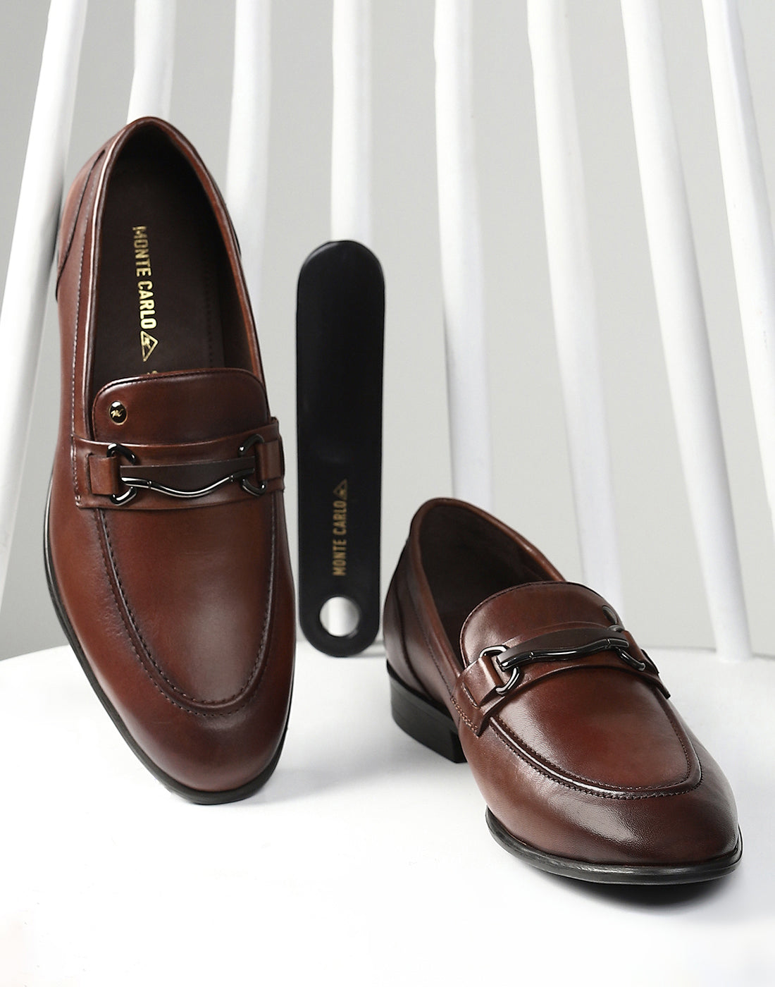 Men Brown Slip on Genuine Leather Loafers