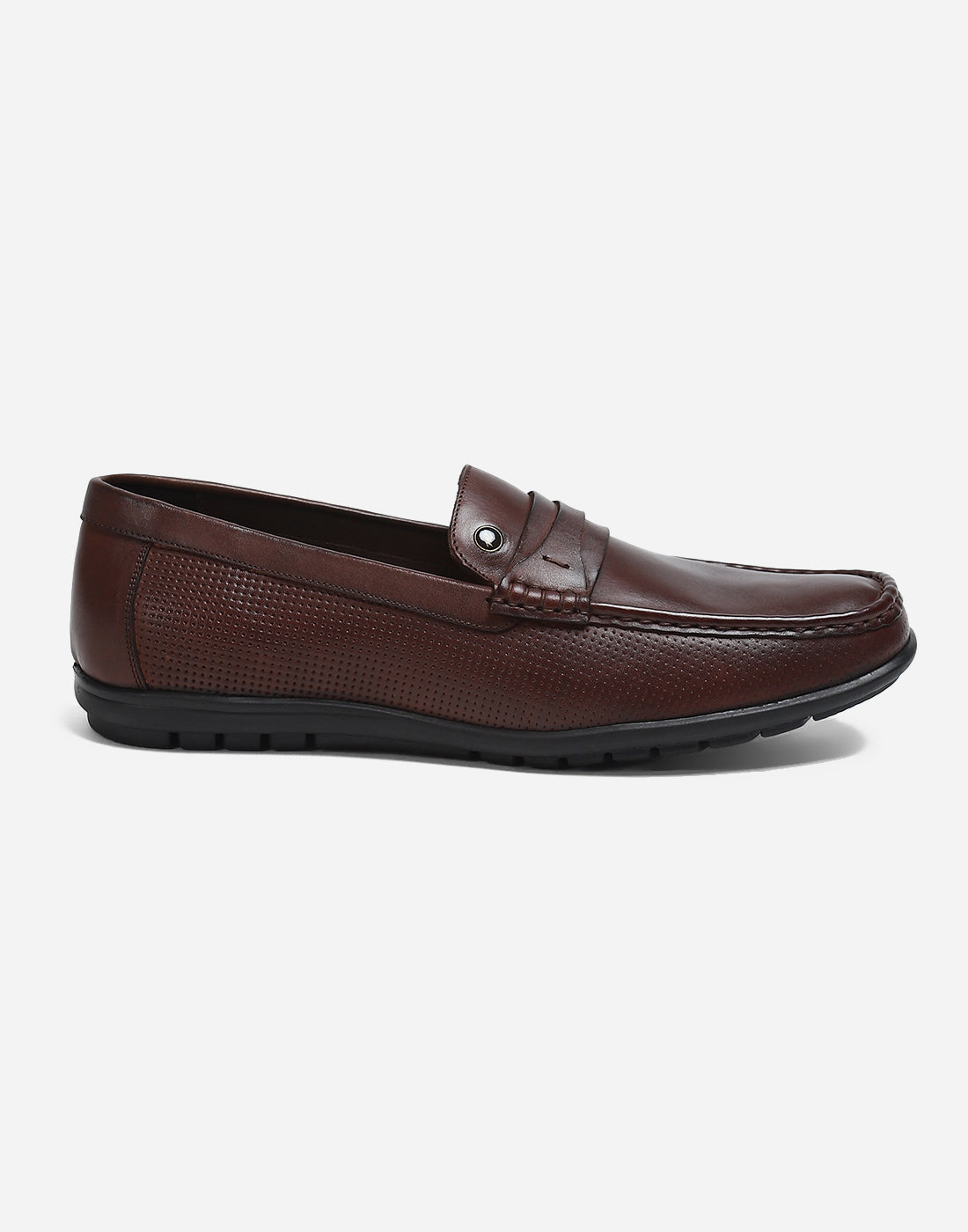 Men Brown Slip on Genuine Leather Loafers