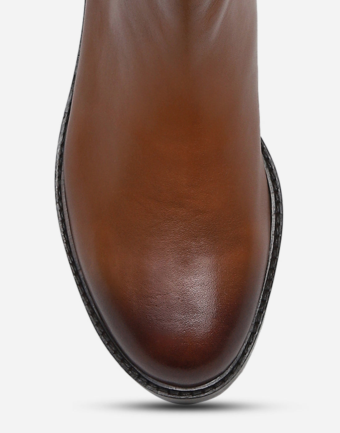 Men Tan Slip on Genuine Leather Chelsea Boots