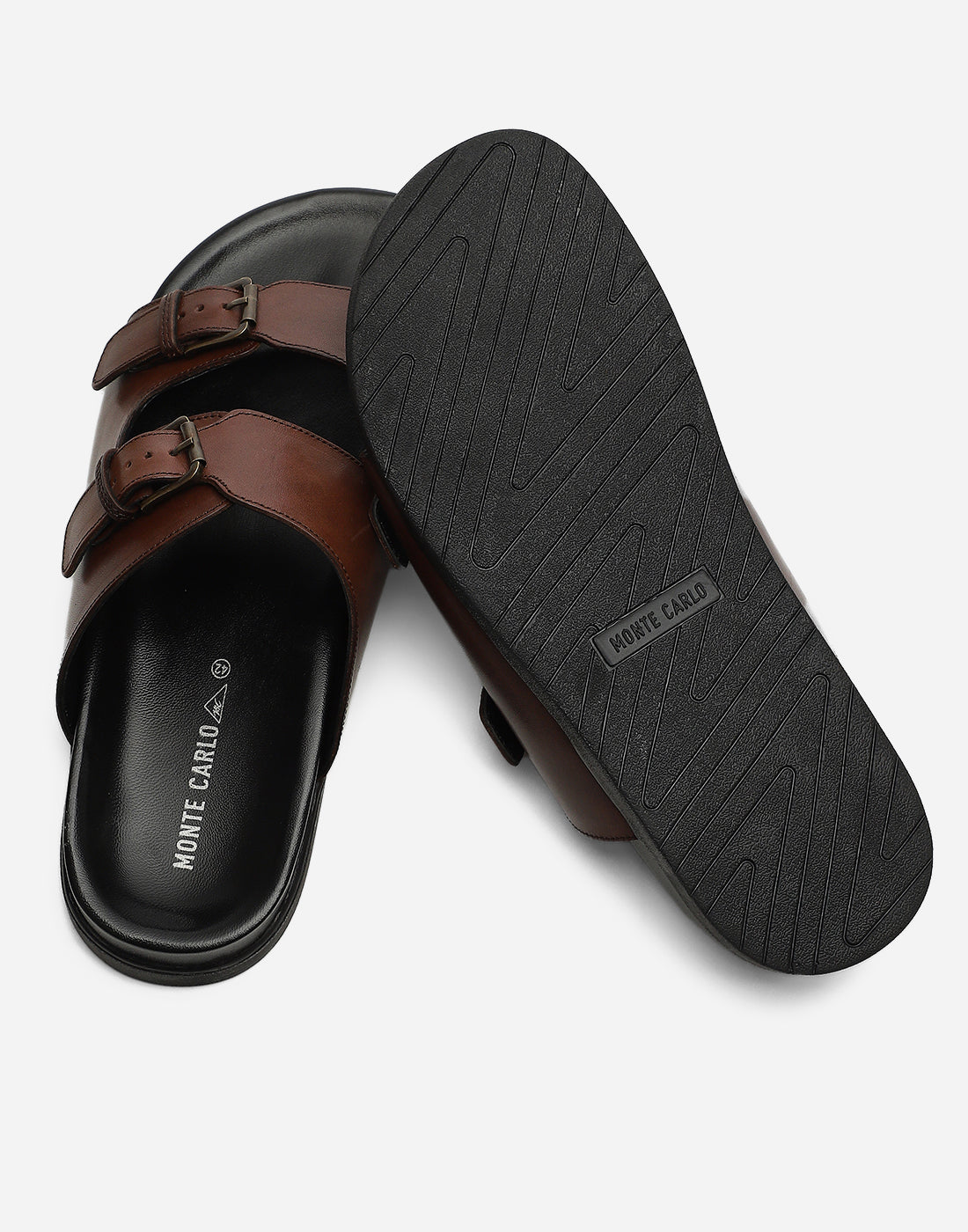 Men Brown Leather Comfort Casual Slippers