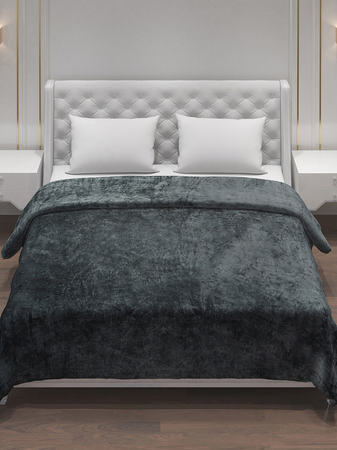 Solid Polyester Double Bed Blanket for AC Room