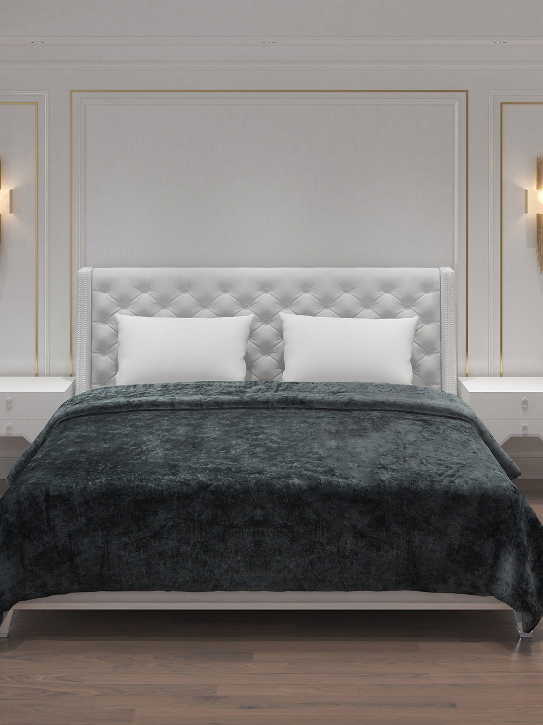 Solid Polyester Double Bed Blanket for AC Room