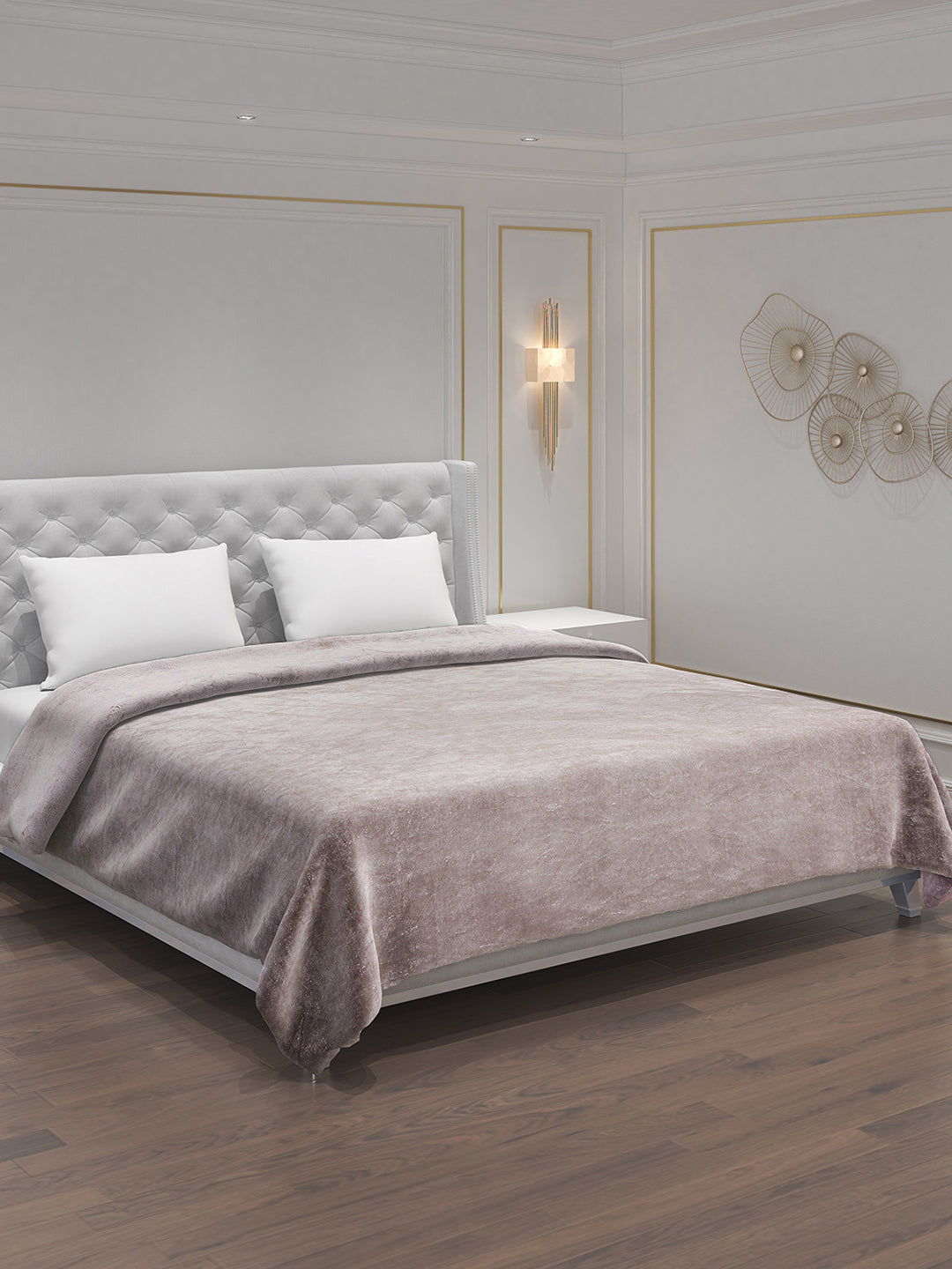 Solid Polyester Double Bed Blanket for AC Room