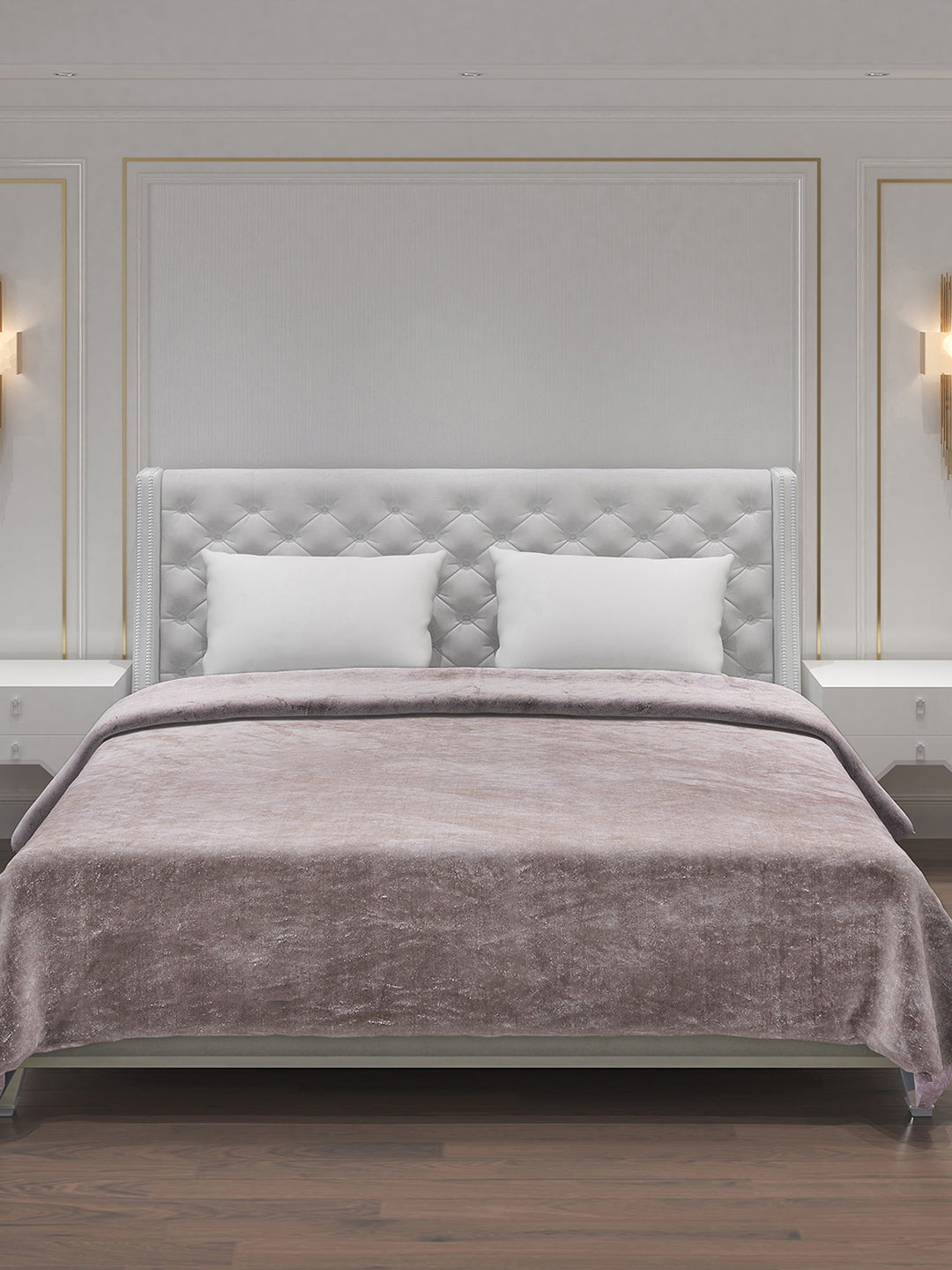 Solid Polyester Double Bed Blanket for AC Room