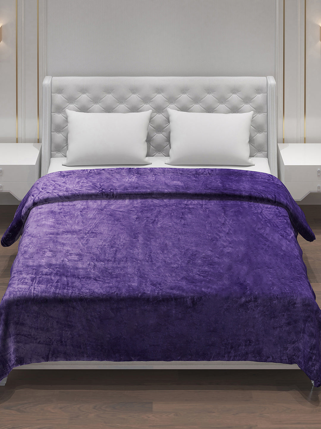 Solid Polyester Double Bed Blanket for AC Room