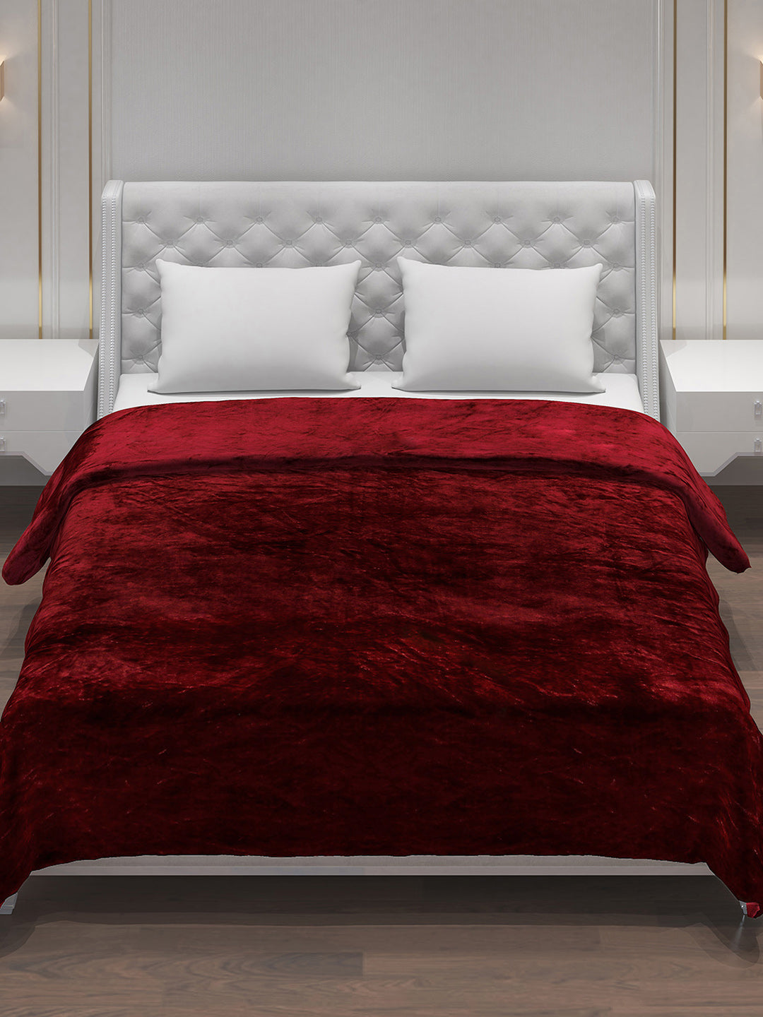 Solid Polyester Double Bed Blanket for AC Room