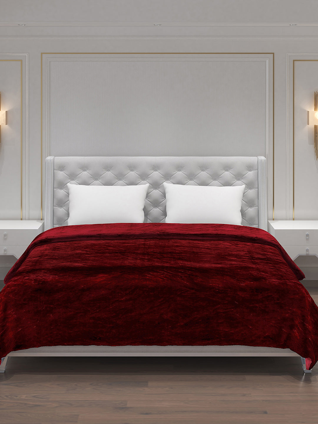 Solid Polyester Double Bed Blanket for AC Room