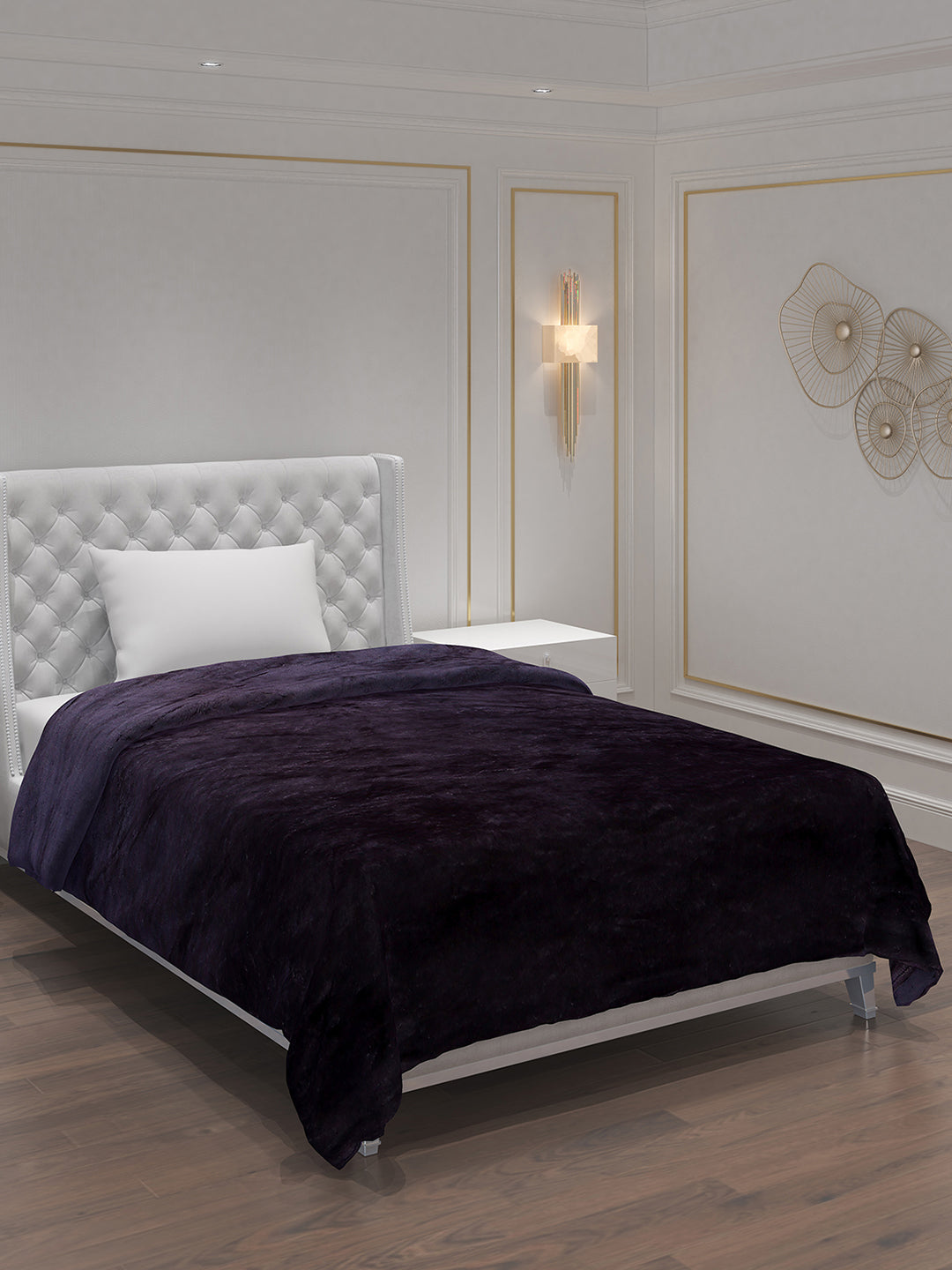 Solid Polyester Single Bed Blanket for AC Room