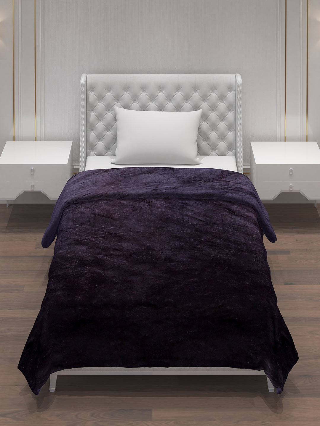 Solid Polyester Single Bed Blanket for AC Room
