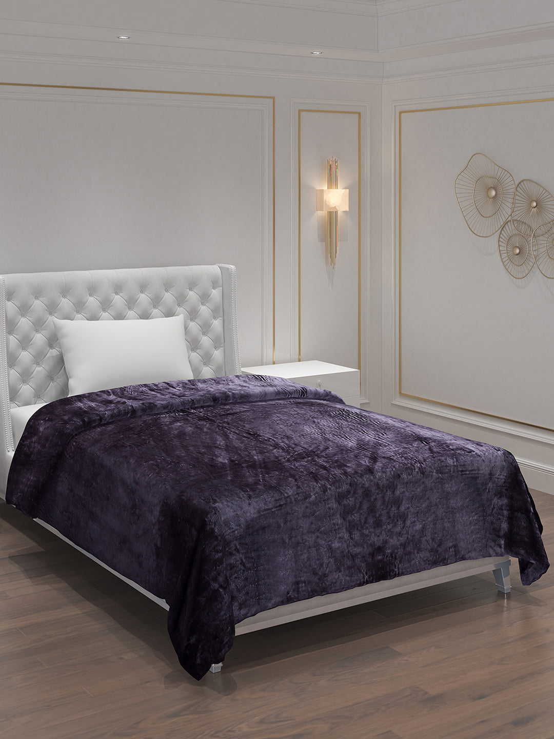 Solid Polyester Single Bed Blanket for AC Room