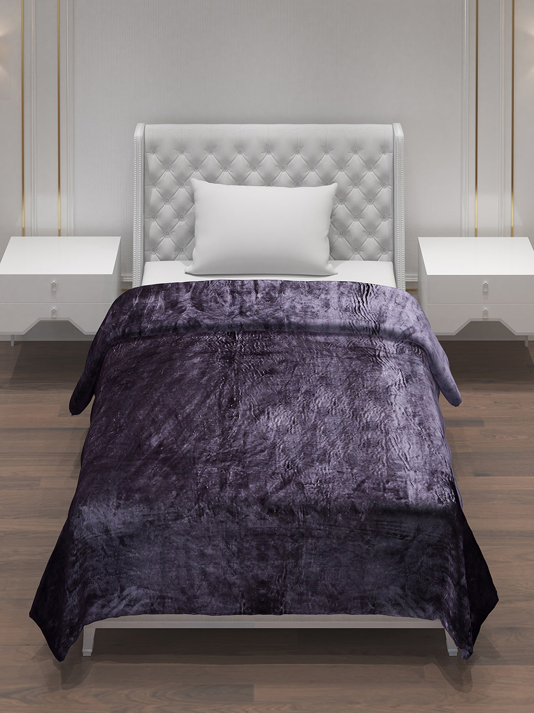 Solid Polyester Single Bed Blanket for AC Room