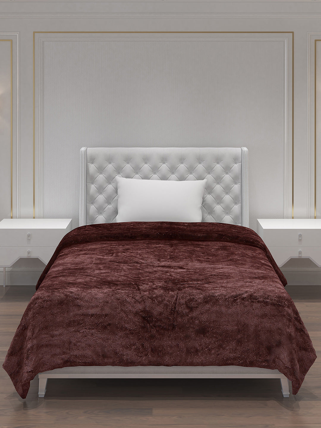 Solid Polyester Single Bed Blanket for AC Room