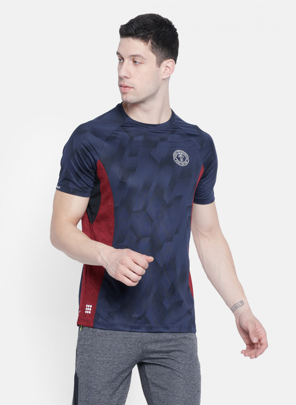 Rock.it Men Navy Blue Printed T-Shirt