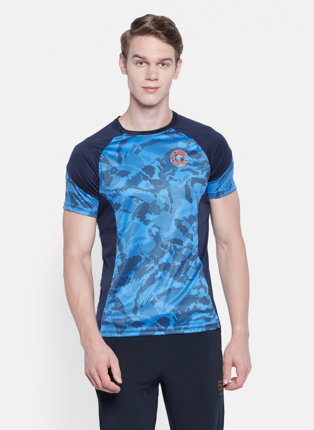 Rock.it Men Blue Self Design T-Shirt