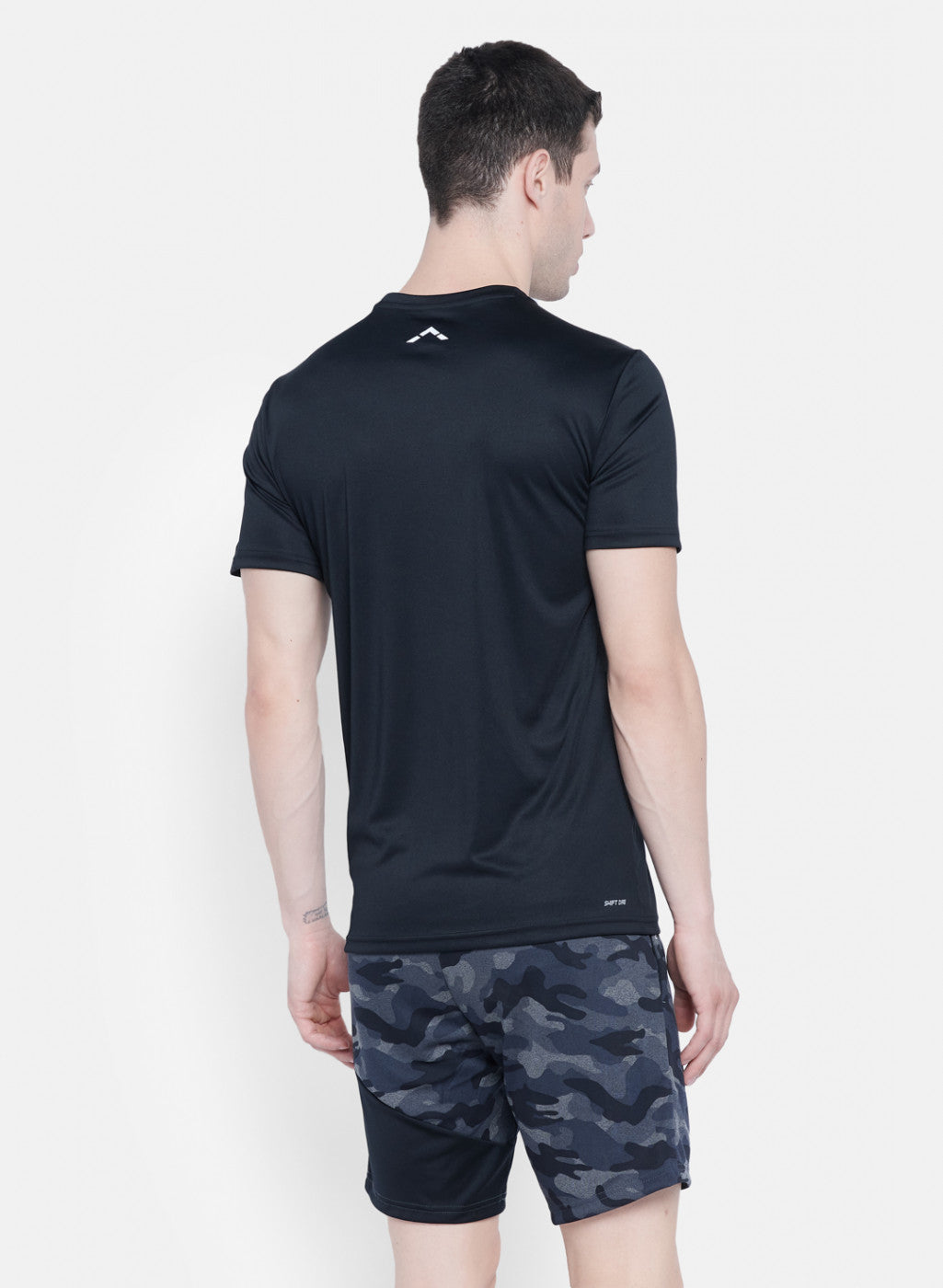 Rock.it Men Black Self Design T-Shirt