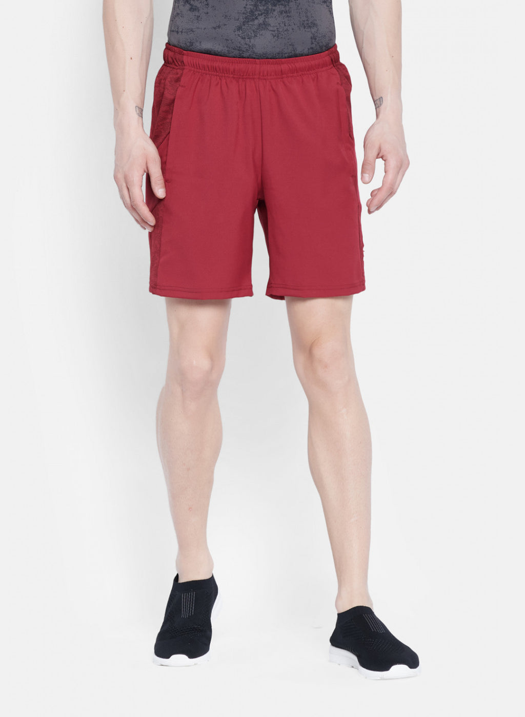 Rock.it Men Maroon Self Design Short