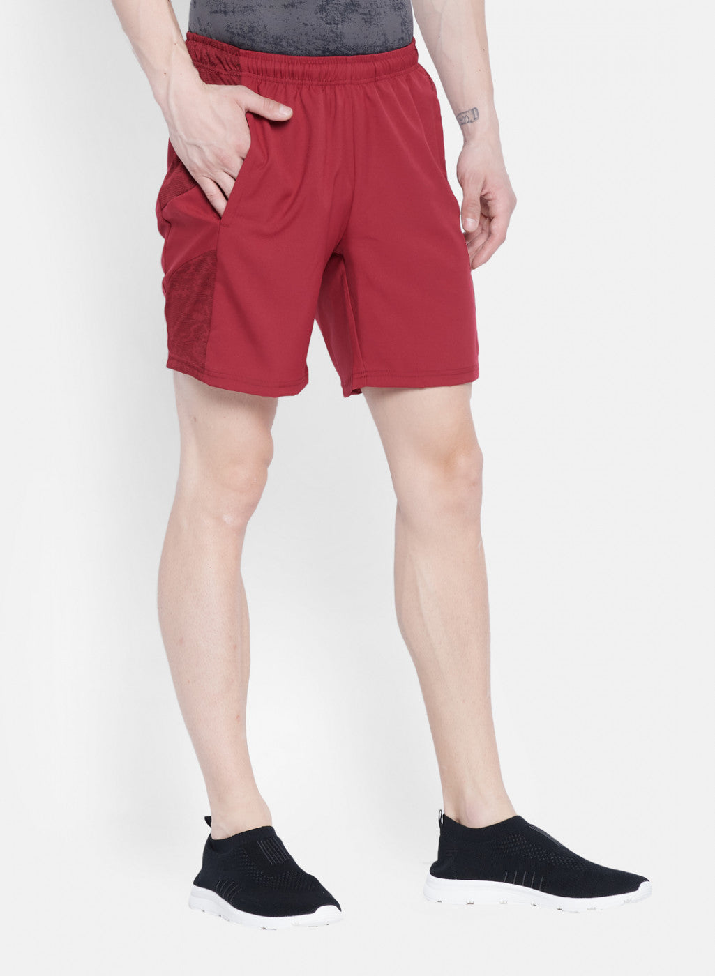 Rock.it Men Maroon Self Design Short