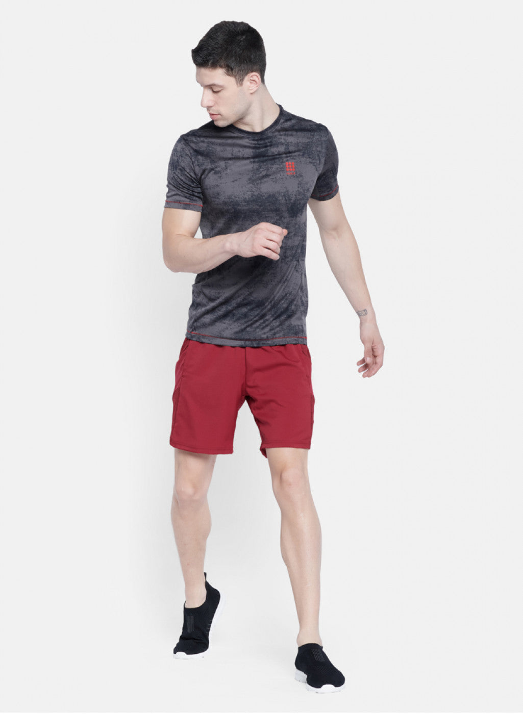 Rock.it Men Maroon Self Design Short