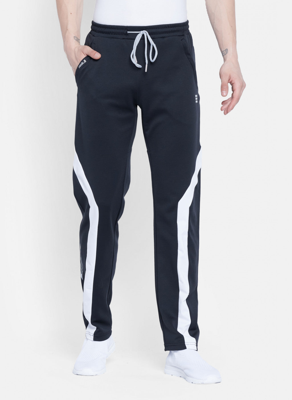 Rock.it Men Black Self Design Lower