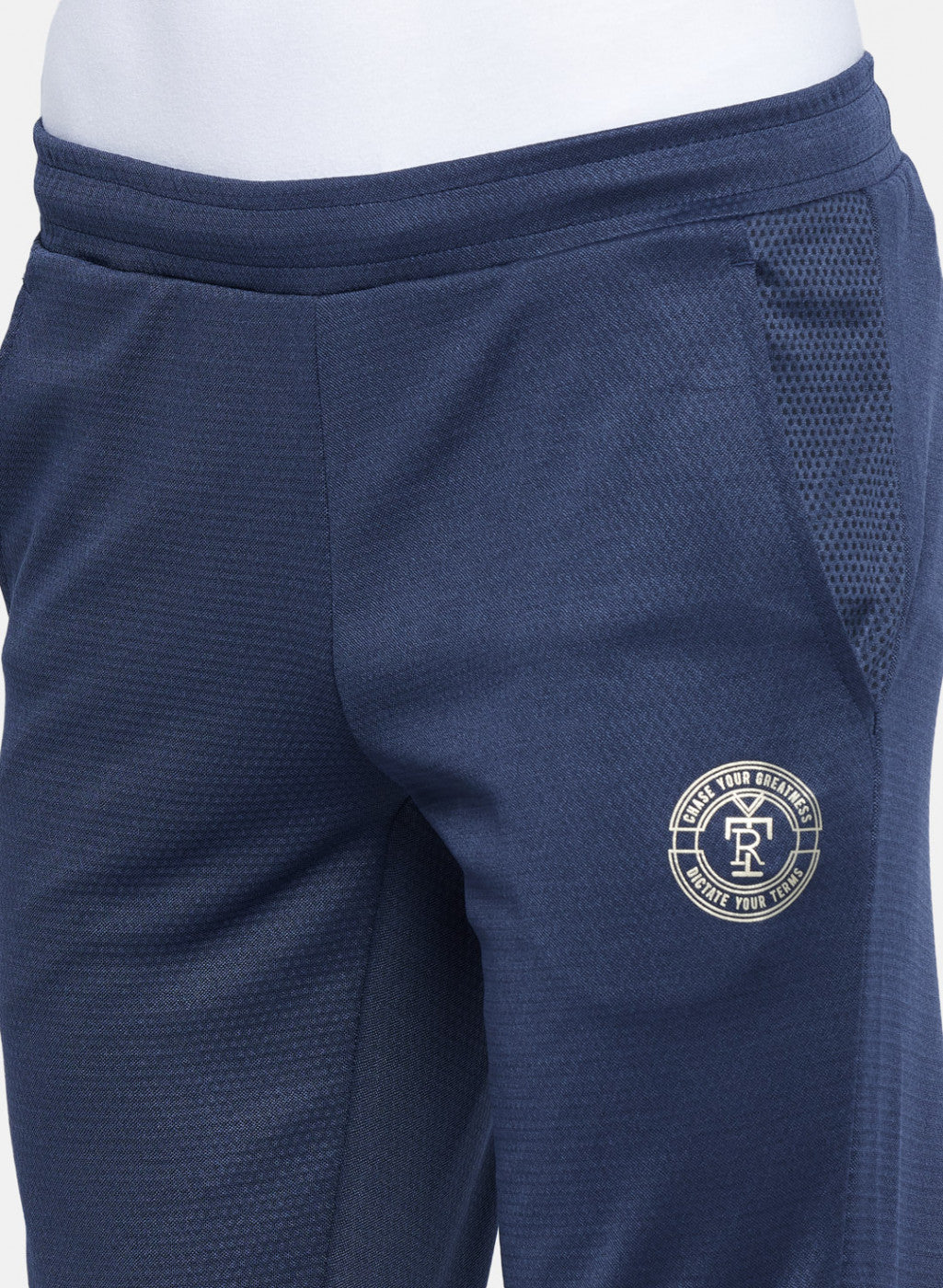 Rock.it Men Navy Blue Self Design Lower