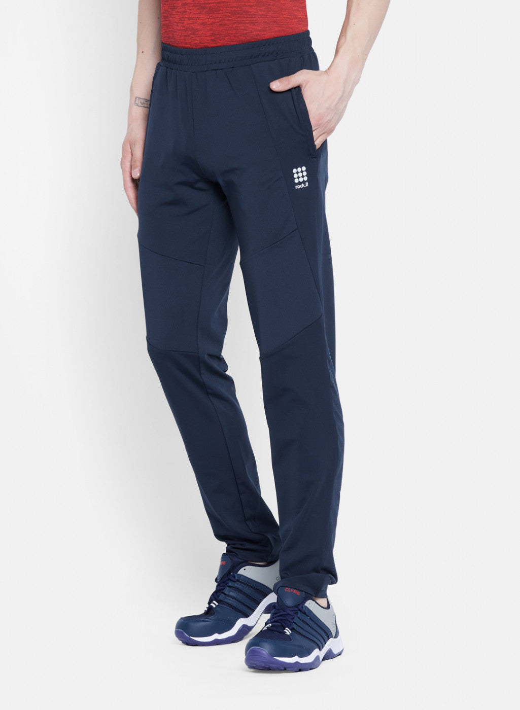 Rock.it Men Navy Blue Self Design Lower