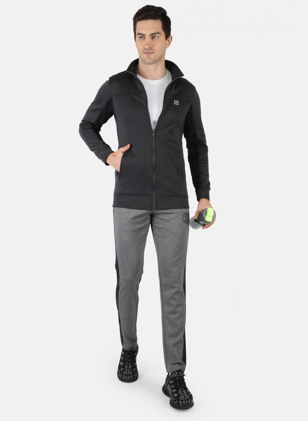 Rock.it Men Grey Solid Sweatshirt