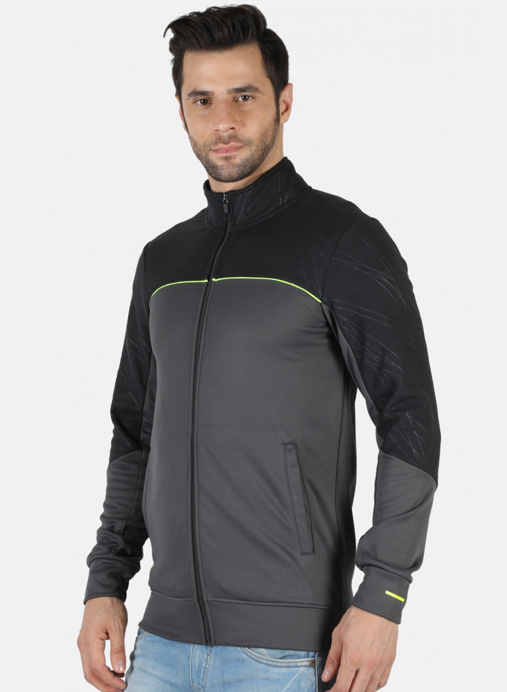 Rock.it Grey Regular Fit Full Sleeve Collar Neck Sweatshirt